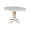 International Concepts 36 in.Round Extension Dining Table with 12 in.Leaf and 4 Dining Chairs in Unfinished - 5 Piece Set K-36RXT-23B-C61-4 - alternate 2